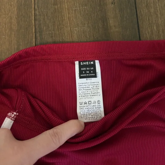 Y2K Sz S Red White Stripe Maxi Skirt Stretchy Bodycon Elastic Waist Fall Preppy - Picture 5 of 8